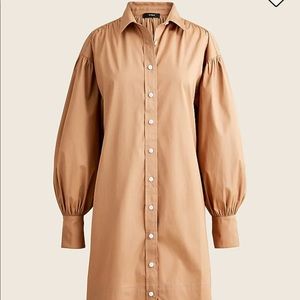 J. Crew Puff-Sleeve Cotton Poplin Mini Shirtdress